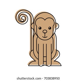 cute monkey wild icon