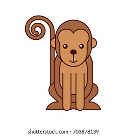 cute monkey wild icon