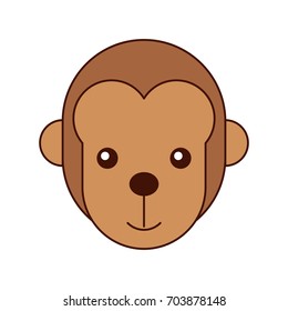 cute monkey wild icon