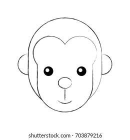 cute monkey wild icon