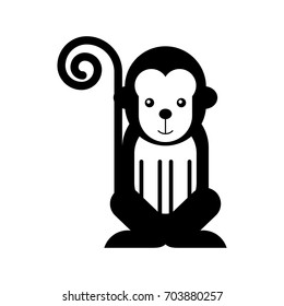 cute monkey wild icon