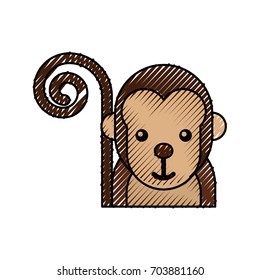 cute monkey wild icon