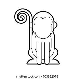 cute monkey wild icon