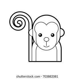 cute monkey wild icon
