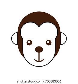 cute monkey wild icon