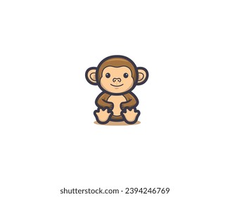 Cute monkeys are happy mascot logo