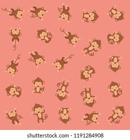 cute monkeys pattern background