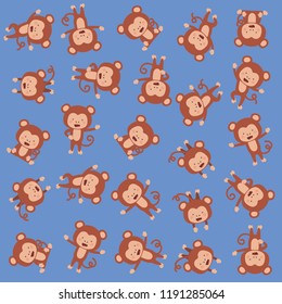 cute monkeys pattern background