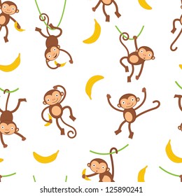 A cute monkeys seamless pattern