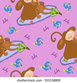 A cute monkeys seamless pattern