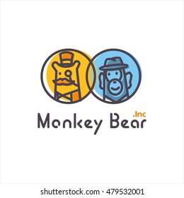 cute mono line logo for your company