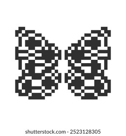 cute monochrome butterfly wings pixel art