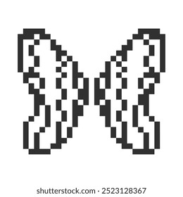 cute monochrome butterfly wings pixel art