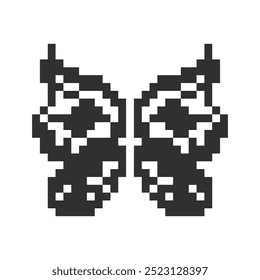 bonitinho monocromático borboleta asas pixel arte