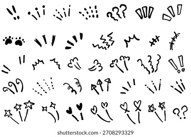 Nettes monochromes Doodle-Set mit einem Punkt.