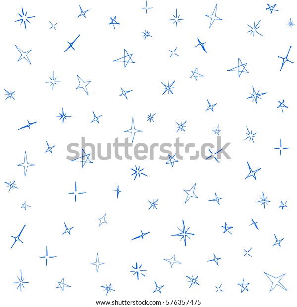 Cute Monochrome Stars Pattern Made Ink Stock Vector (Royalty Free ...