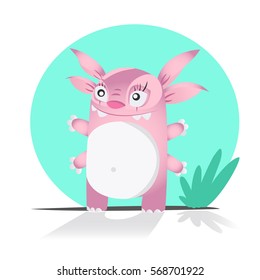 Cute monster or alien. Isolated on white background.
