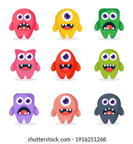 Cute Monster Alien Vector Pack