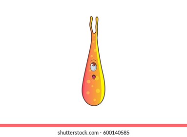 Cute Monster Amazed. Vector Illustration. Isolated on white background.
