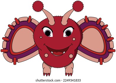 cute monster bat character with chibi style