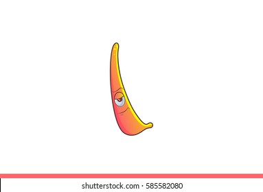 Cute Monster Bored. Vector Illustration. Isolated on white background.