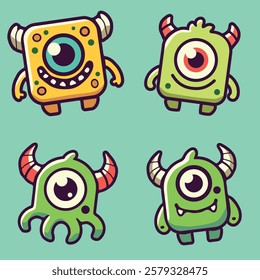 cute monster cartoon character collection 5