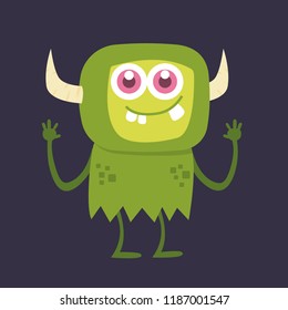 Cute monster cartoon character smile with happiness vector illustration eps10