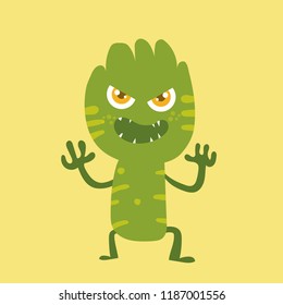 Cute monster cartoon character smile with happiness vector illustration eps10