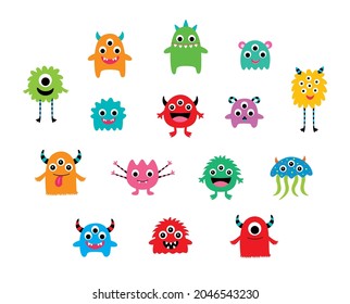 cute monster cartoon character vector illustration