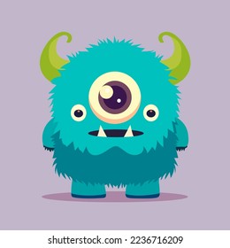 cute monster cartoon character vector icon illustration icon concept isolated premium vector flat