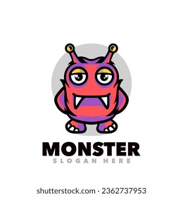 Cute monster cartoon design template