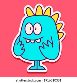 cute monster cartoon doodle design for coloring, backgrounds, stickers, logos, symbol, icons and more