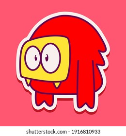 cute monster cartoon doodle design for coloring, backgrounds, stickers, logos, symbol, icons and more