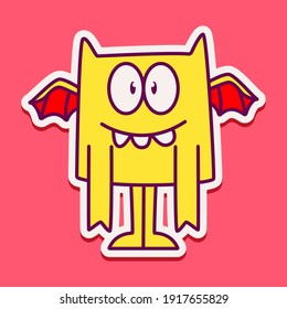 cute monster cartoon doodle design for coloring, backgrounds, stickers, logos, symbol, icons and more