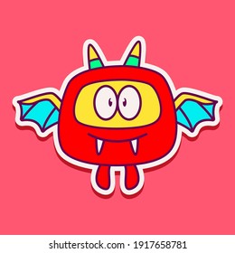 cute monster cartoon doodle design for coloring, backgrounds, stickers, logos, symbol, icons and more