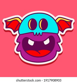 cute monster cartoon doodle design for coloring, backgrounds, stickers, logos, symbol, icons and more
