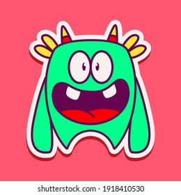cute monster cartoon doodle design for coloring, backgrounds, stickers, logos, symbol, icons and more
