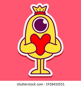 cute monster cartoon doodle design for coloring, backgrounds, stickers, logos, symbol, icons and more