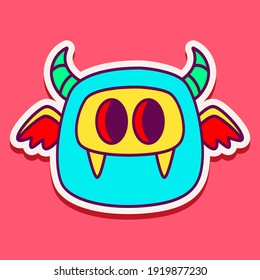 cute monster cartoon doodle design for coloring, backgrounds, stickers, logos, symbol, icons and more