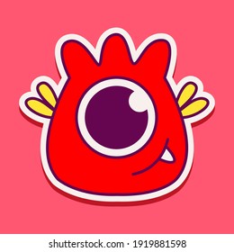 cute monster cartoon doodle design for coloring, backgrounds, stickers, logos, symbol, icons and more