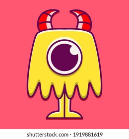 cute monster cartoon doodle design for coloring, backgrounds, stickers, logos, symbol, icons and more