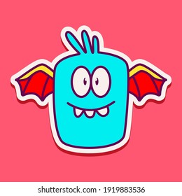 cute monster cartoon doodle design for coloring, backgrounds, stickers, logos, symbol, icons and more