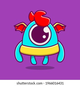cute monster cartoon doodle design for coloring, backgrounds, stickers, logos, symbol, icons and more