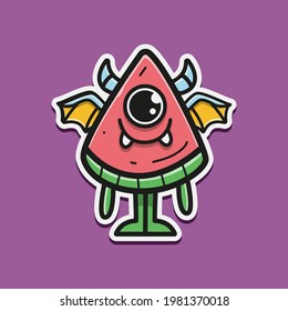 cute monster cartoon doodle design for coloring, backgrounds, stickers, logos, symbol, icons and more