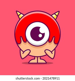 cute monster cartoon doodle design for coloring, backgrounds, stickers, logos, symbol, icons and more
