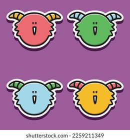 cute monster cartoon doodle design for coloring, backgrounds, stickers, logos, symbol, icons and more