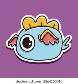 cute monster cartoon doodle design for coloring, backgrounds, stickers, logos, symbol, icons and more