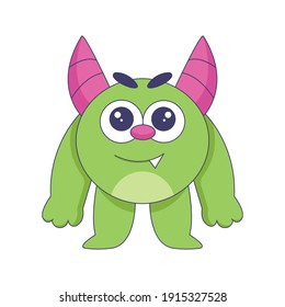 cute monster cartoon doodle hand drawn concept design vector art kawaii illustration.