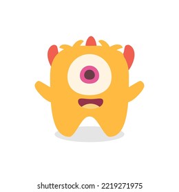 cute monster cartoon doodle hand drawn concept design vector art kawaii illustration