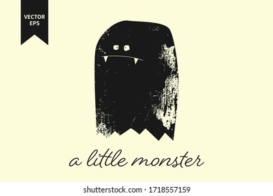 Cute monster cartoon illustration for children's clothing or wall decoration printing